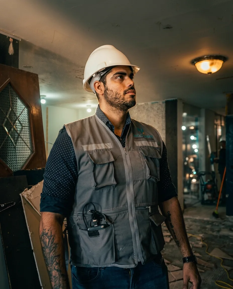 Randalls supervisando una obra en ejecución